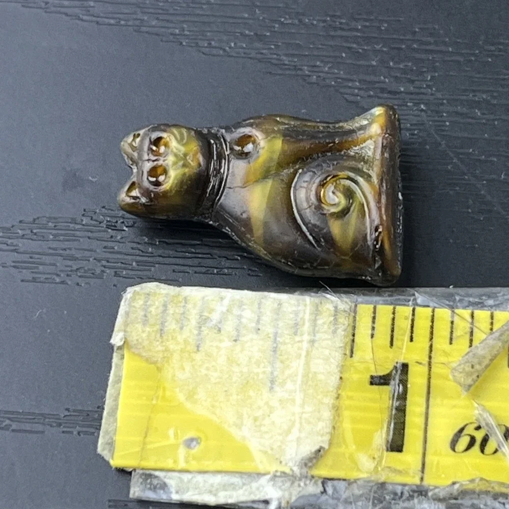 Mini Carved Gold Tiger Eye Cat Crystal Stone Animal Figurine Bead 1